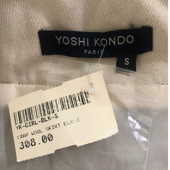 Yoshi Kondo Paris Black 100% Wool Wrap Skirt Size S - Picture 3 of 6